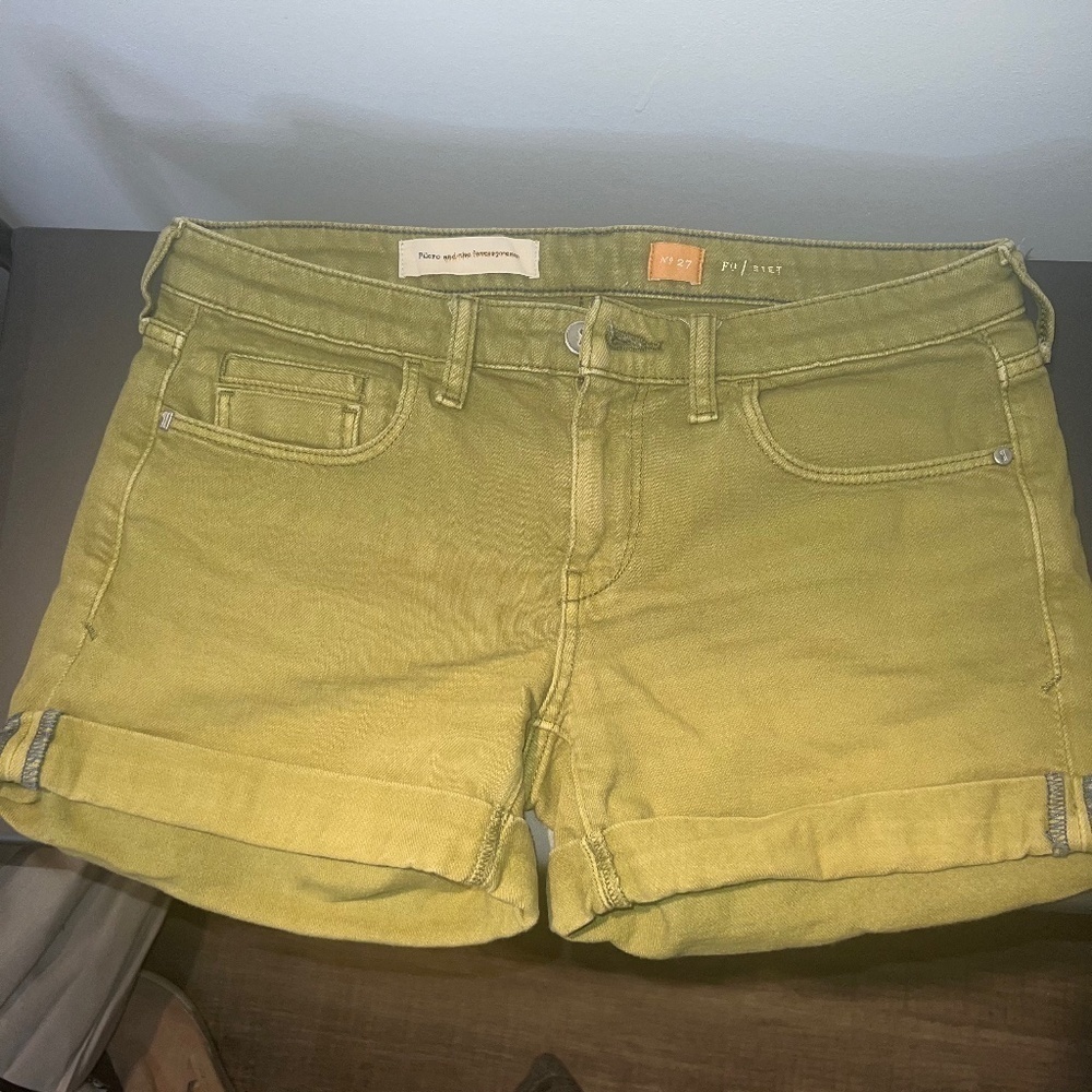 Pilcro by Anthropologie green shorts preloved womens size 27